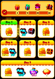 Coin Master reward calendar